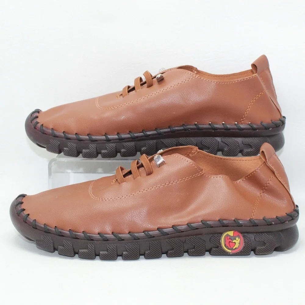 OY Brown Faux Leather Whipstitch Bubble Sole Slip On Shoes W Size 10 / Men 8‎